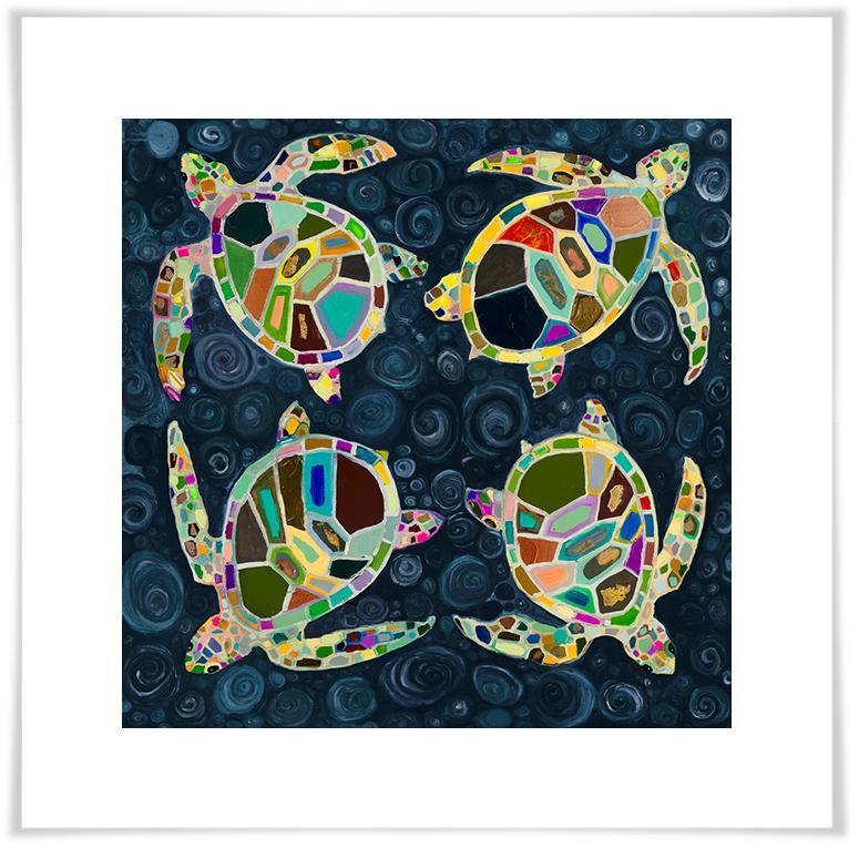 Four Sea Turtles - Paper Giclée Print
