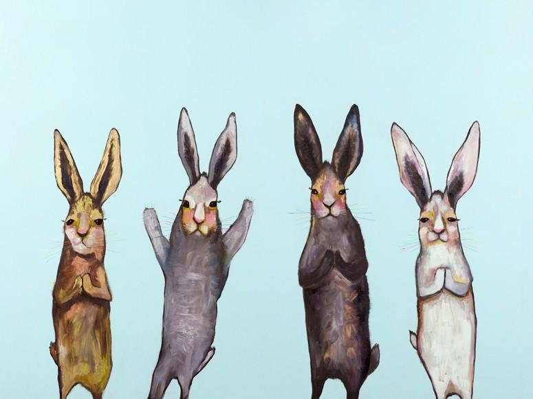 Four Bunnies - Canvas Giclée Print