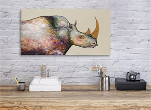 Giant Rhinoceros Cream - Canvas Giclée Print