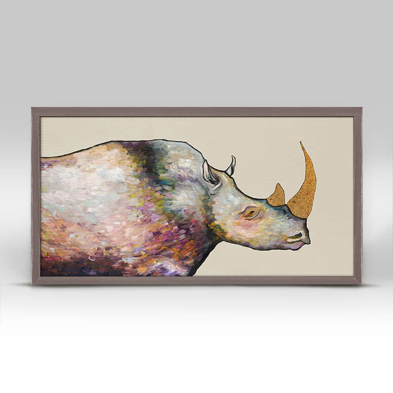 Giant Rhinoceros - Cream Mini Print 10"x5"