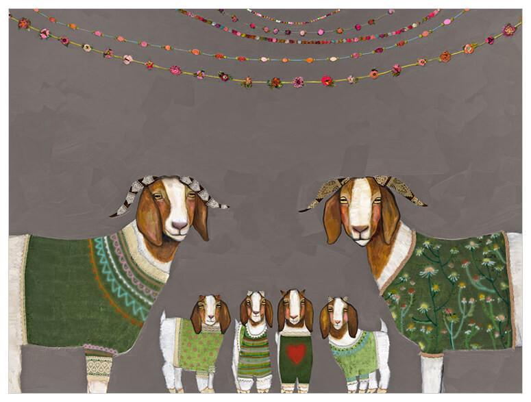 Goats in Sweaters - Canvas Giclée Print