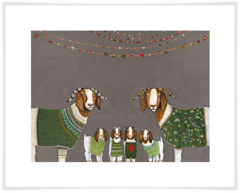 Goats in Sweaters - Paper Giclée Print