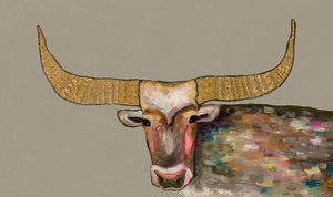Golden Bull in Putty - Canvas Giclée Print