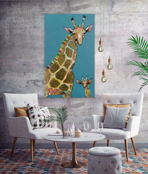Golden Giraffes - Canvas Giclée Print