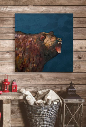 Grizzly Roar - Canvas Giclée Print