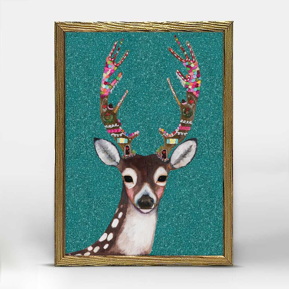 Holiday - Gingerbread Deer Embellished Mini Print 5" X 7"