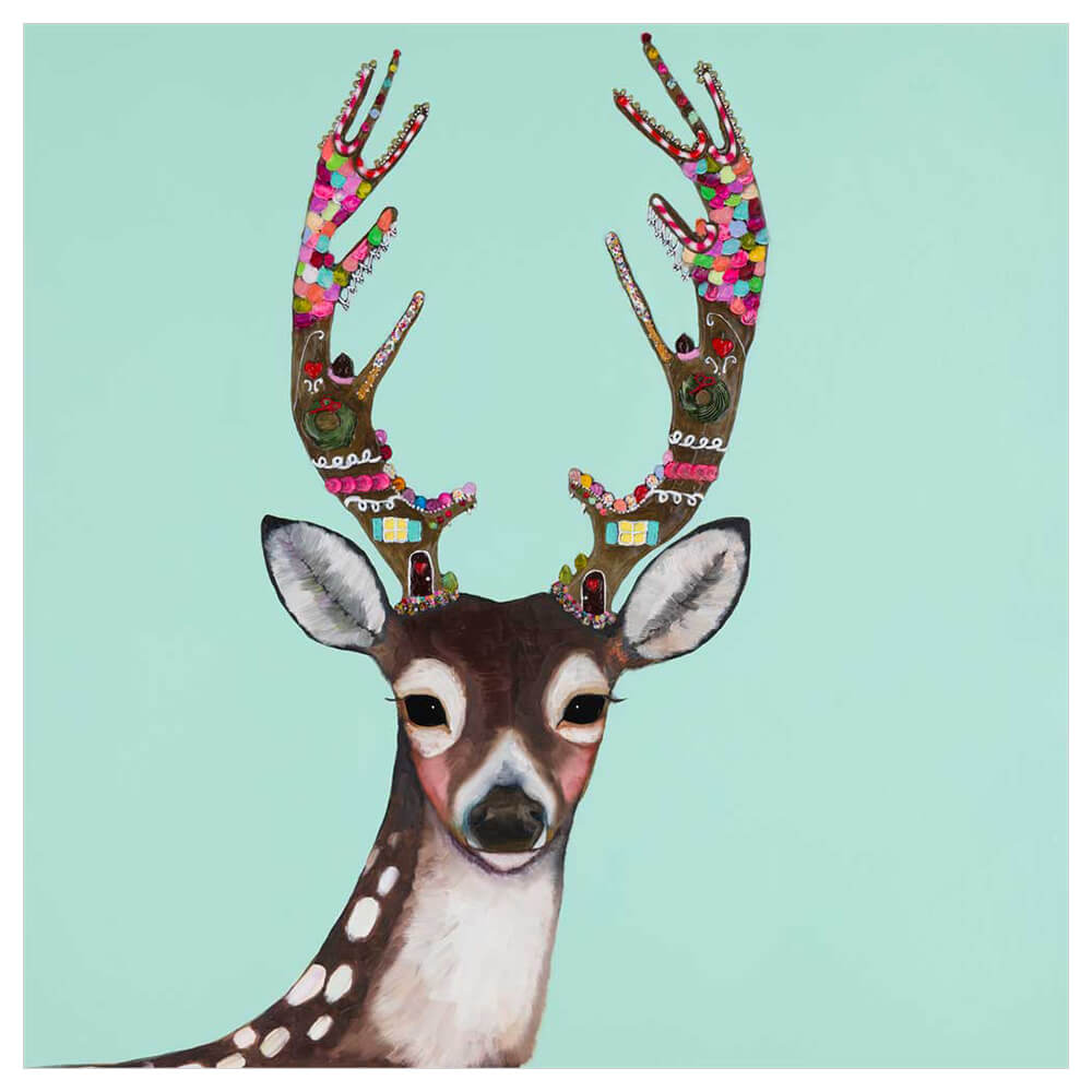 Holiday - Gingerbread Deer - Canvas Giclée Print