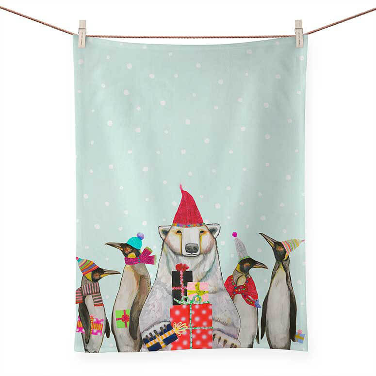 Holiday - Polar Bear and Penguins Tea Towel