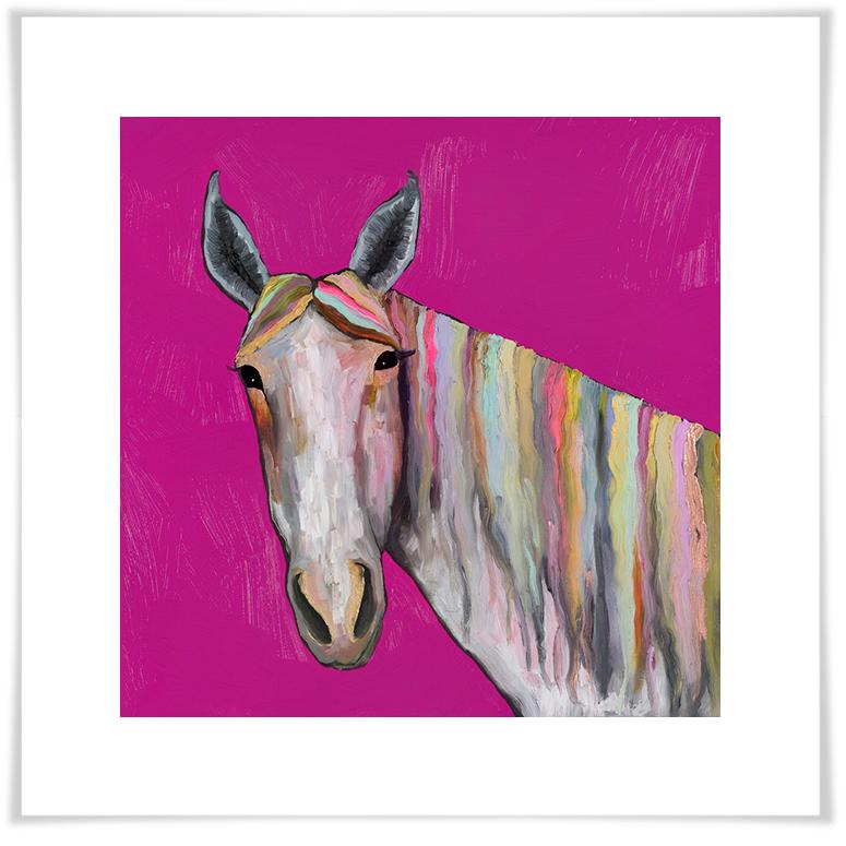 Horse On Pink - Paper Giclée Print