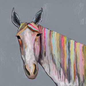 Horse On Gray - Canvas Giclée Print