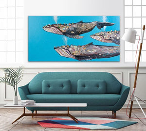 Humpback Whale Pod - Canvas Giclée Print