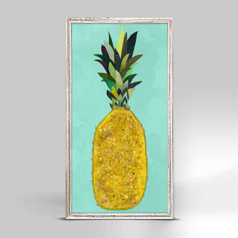 Jeweled Pineapple - Aqua Mini Print 5"x10"