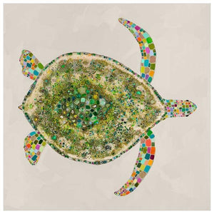 Jeweled Sea Turtle in Pearl - Canvas Giclée Print