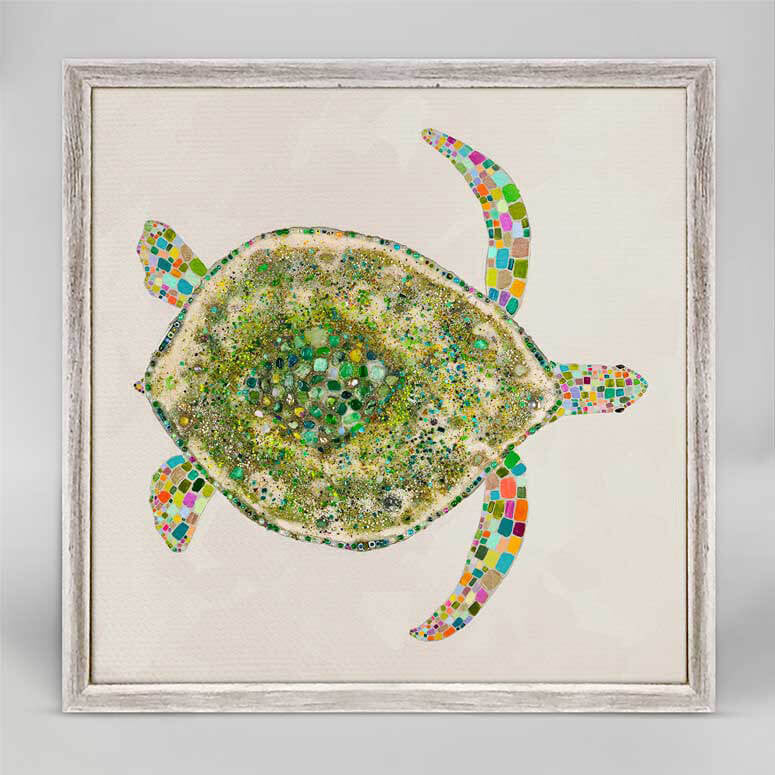 Jeweled Sea Turtle - Pearl Mini Print 6"x6"