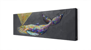 Jeweled Whale Spray in Blue Fog - Canvas Giclée Print