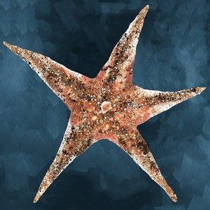 Jeweled Starfish in Deep Blue - Canvas Giclée Print