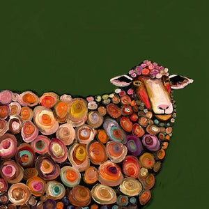 Lamb on Olive Green - Canvas Giclée Print