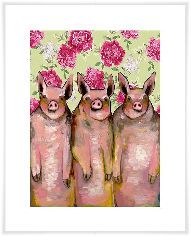 Little Piggies Floral - Paper Giclée Print