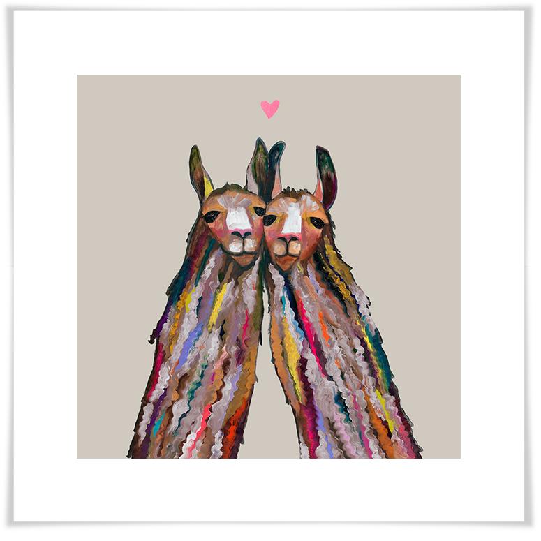 Llama Love Neutral - Paper Giclée Print