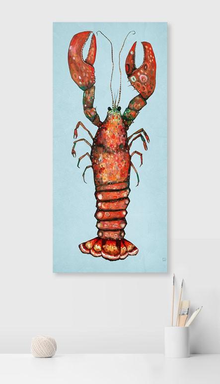 Lobster on Blue - Canvas Giclée Print