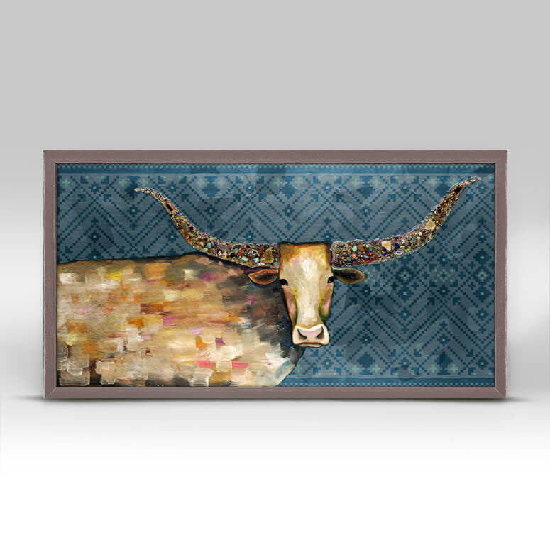 Longhorn Geode - Tribal Blue Mini Print 10"x5"