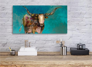 Longhorn Geode with Tail - Canvas Giclée Print