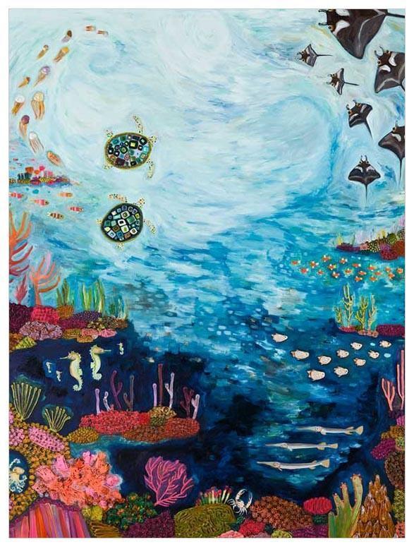 Manta Ray Reef - Canvas Giclée Print