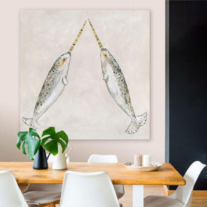 Narwhal Duo - Canvas Giclée Print
