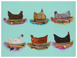 Nesting Hens - Canvas Giclée Print