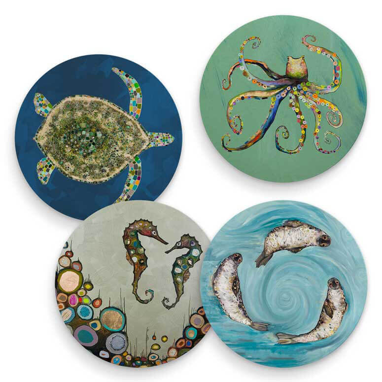 Ocean Creatures - 4 Coaster Set