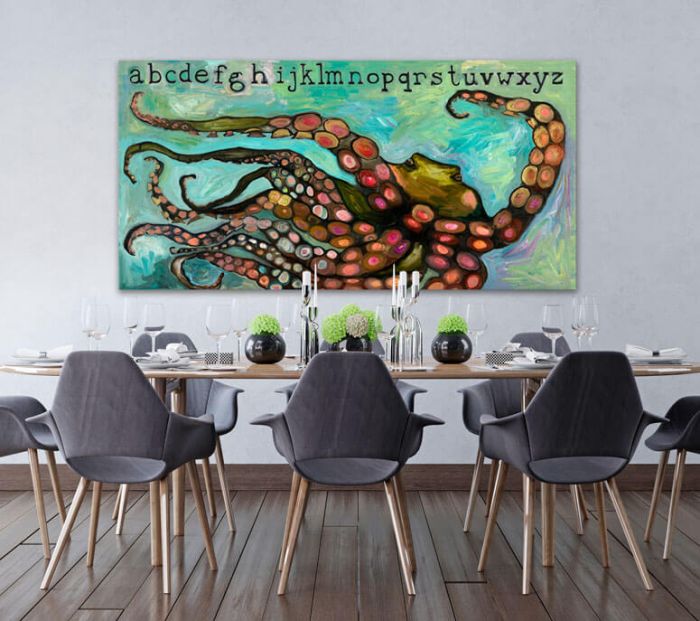 Octopus Alphabet - Canvas Giclée Print