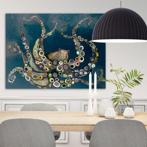Octopus in the Deep Blue Sea - Canvas Giclée Print
