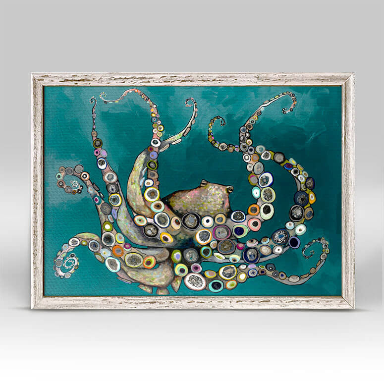 Octopus in the Deep Teal Sea Mini Print 7"x5"