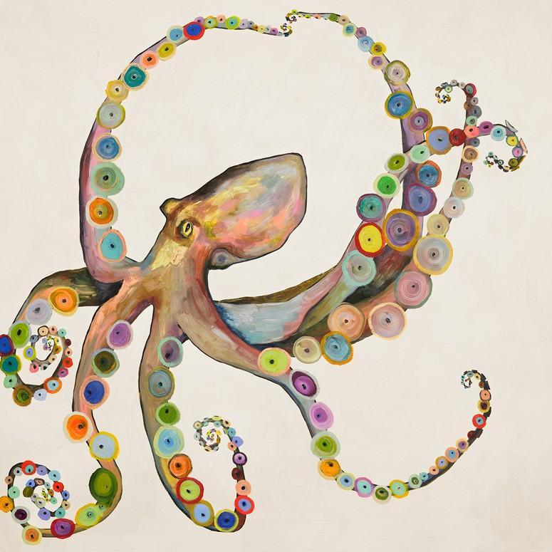 Octopus on Cream - Canvas Giclée Print