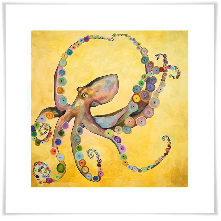 Octopus on Gold - Paper Giclée Print
