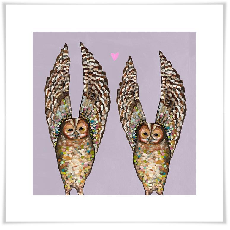 Owl Love Lavender - Paper Giclée Print