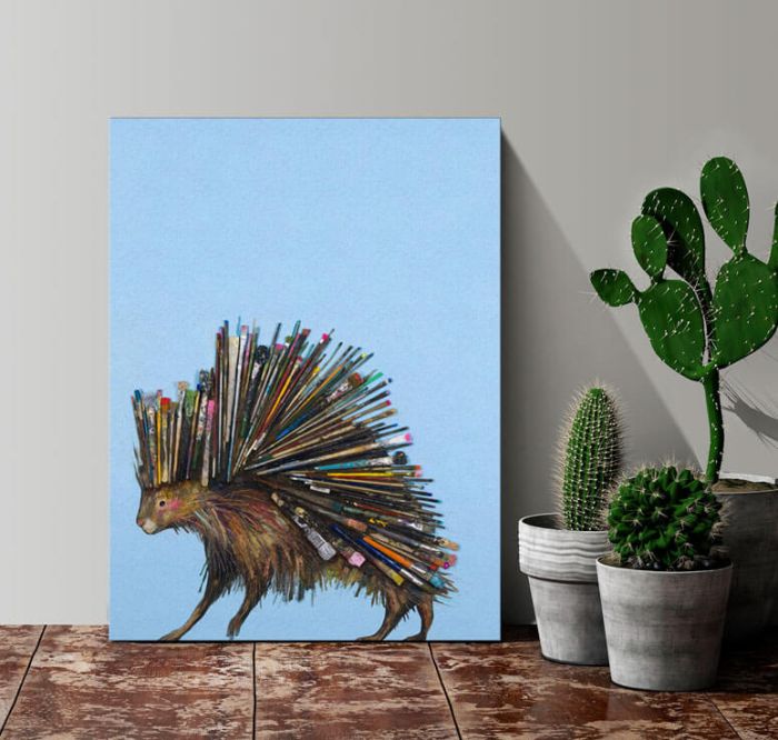 Paintbrush Porcupine - Canvas Giclée Print