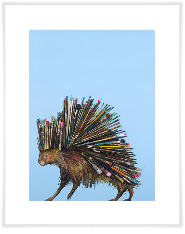 Paintbrush Porcupine - Paper Giclée Print