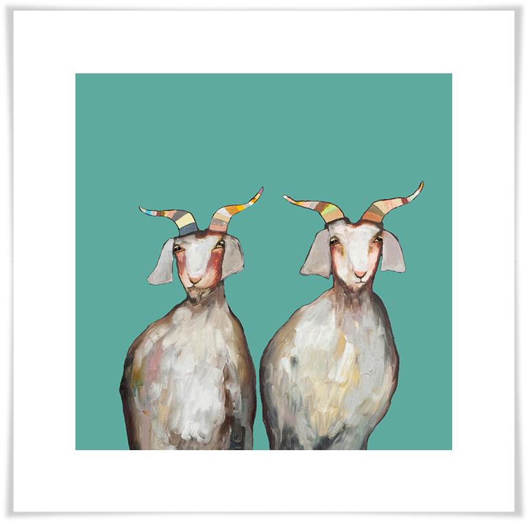 Pair of Goats - Paper Giclée Print