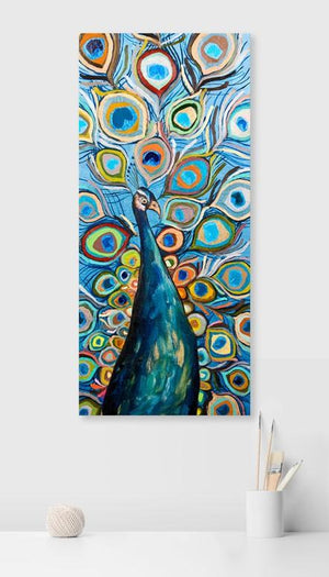 Peacock Ocean Blue - Canvas Giclée Print