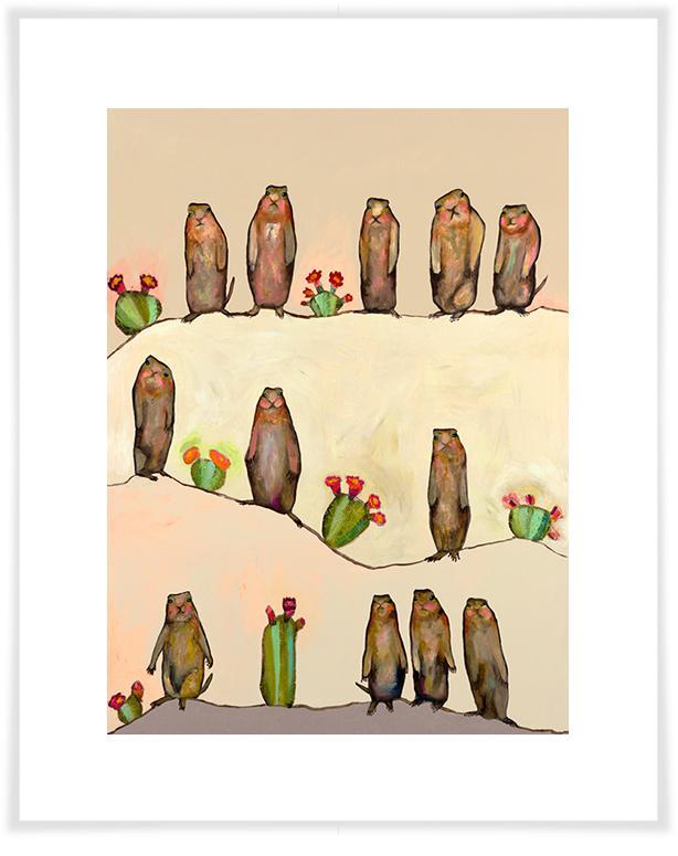 Prairie Dogs on Cream - Paper Giclée Print