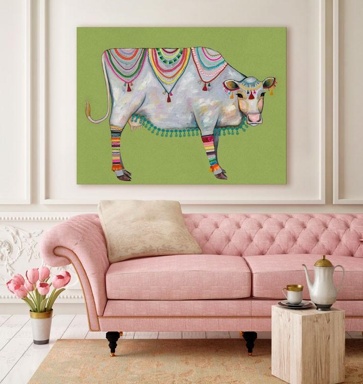 Queen of the Pasture Chartreuse - Canvas Giclée Print