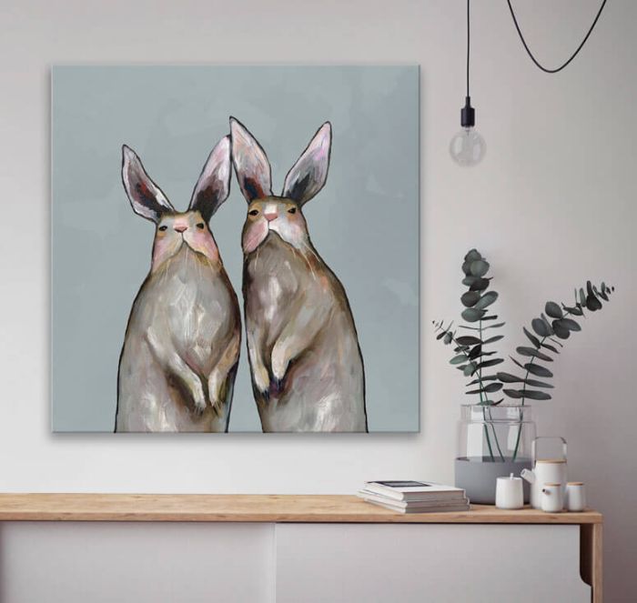 Rabbit Duo - Canvas Giclée Print
