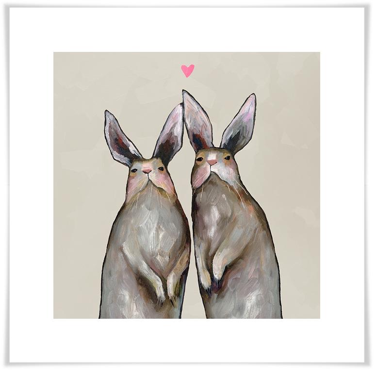 Rabbit Love Neutral - Paper Giclée Print