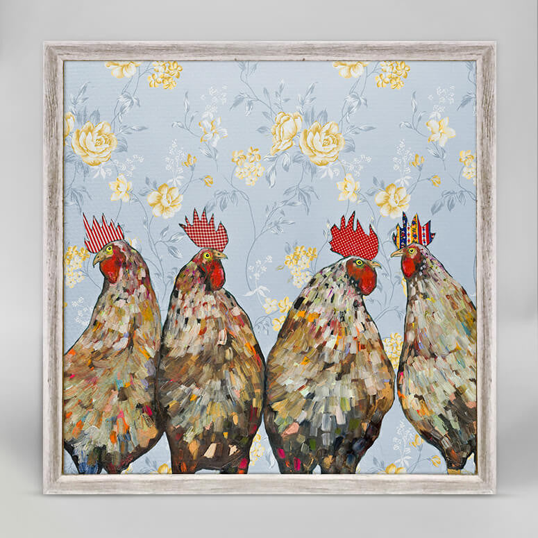 Roosters - Floral Mini Print 6"x6"