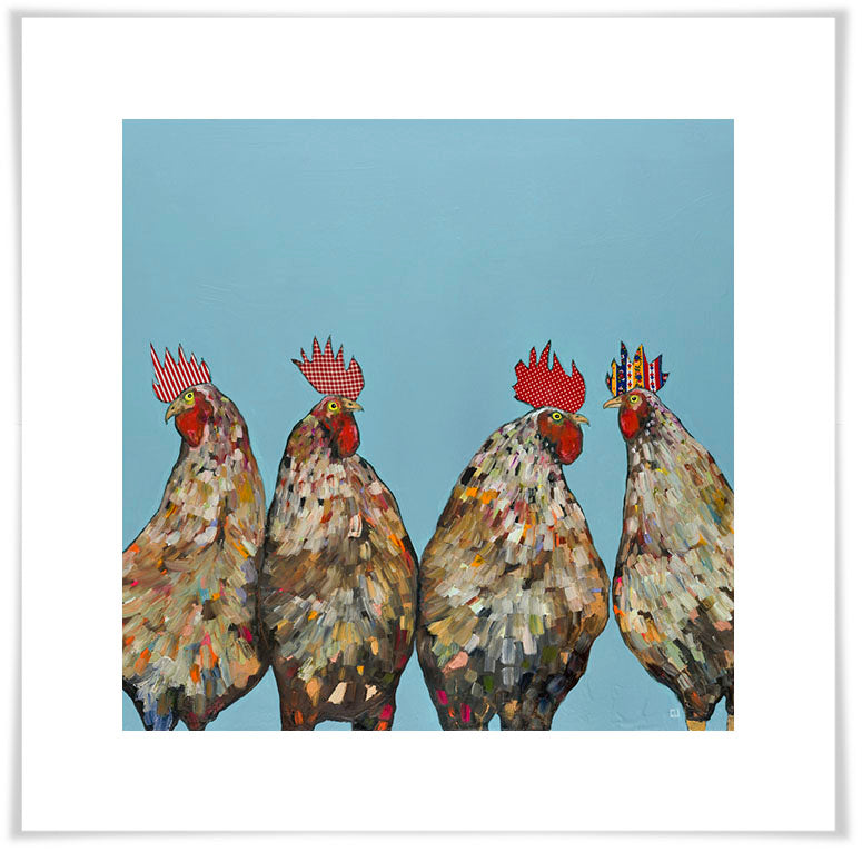 Roosters - Paper Giclée Print