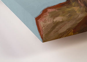 Rosy Buck on Ice Blue - Canvas Giclée Print