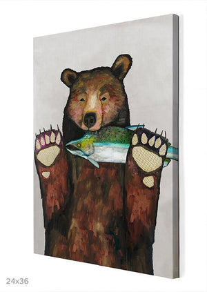 Salmon For Dinner on Soft Pewter - Canvas Giclée Print