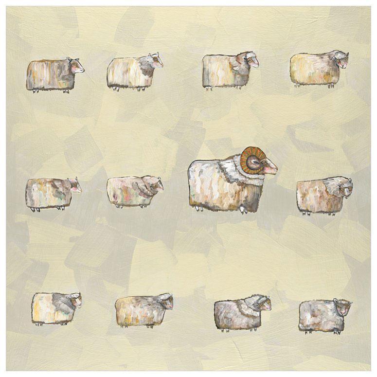 Sheep Flock - Canvas Giclée Print