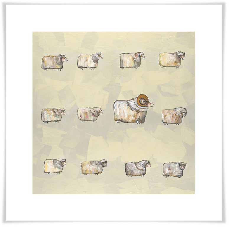 Sheep Flock - Paper Giclée Print